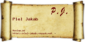 Plel Jakab névjegykártya